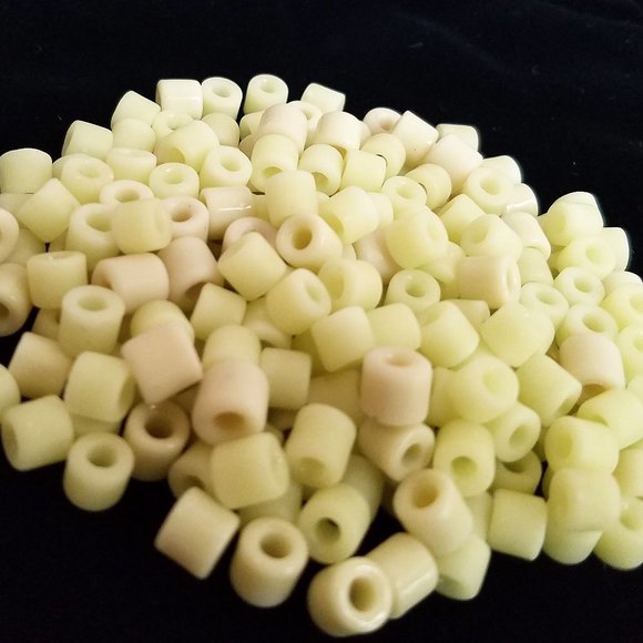 144+ 6mm PONY BEADS Czech Glass PALE YELLOW bundle lot set - Picture 3 of 9